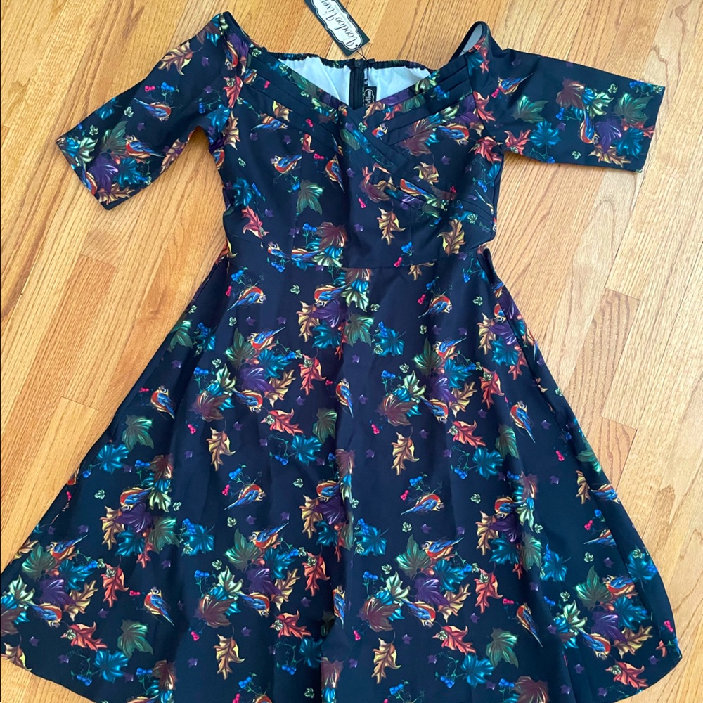 Voodoo Vixen Grace Flared Bardot Dress